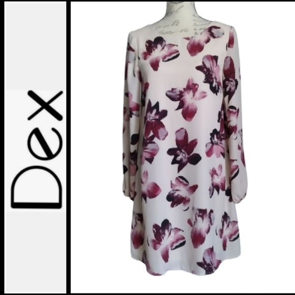 4/$20 NWOT Dex Chic Floral Print Long Sleeve Mini Dress - Picture 3 of 10